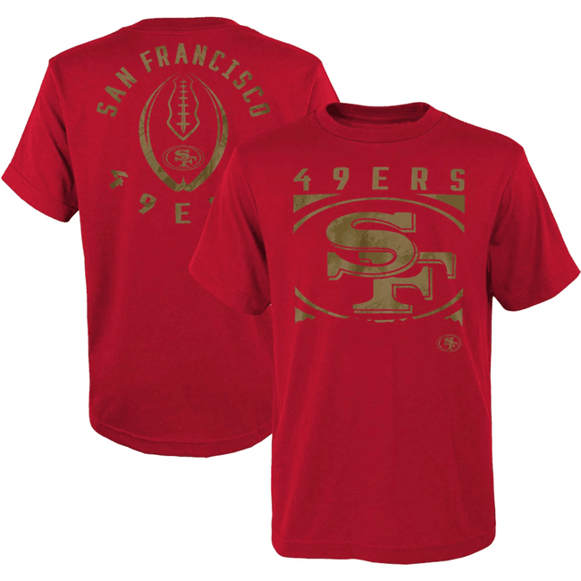 Men's San Francisco 49ers Scarlet Preschool Liquid Camo Logo T-Shirt